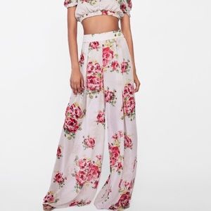 ZARA Floral Print Pants